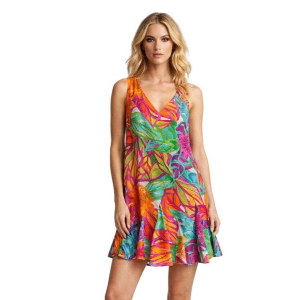 Lauren Ralph Lauren Black Label Vibrant Tropical Resort Cruise Dress 14
